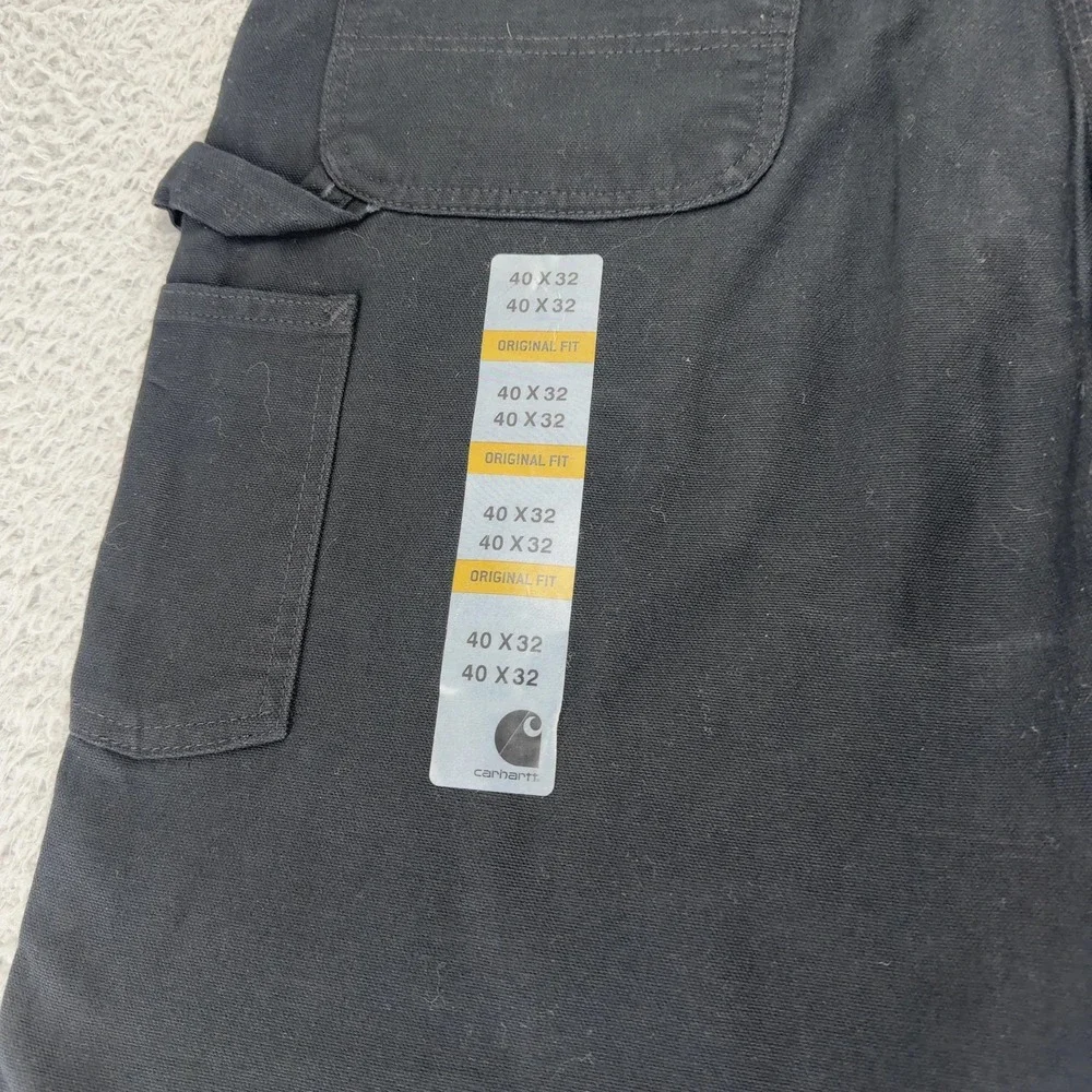 Carhartt Jeans Mens 40x32 Black Loose Straight Washed Duck Dungaree Orginal Fit
